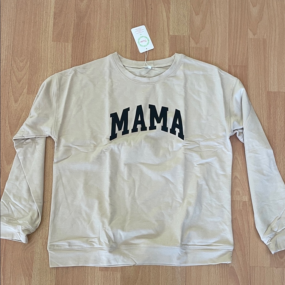Beige 'MAMA' thin Sweatshirt BRAND NEW XL